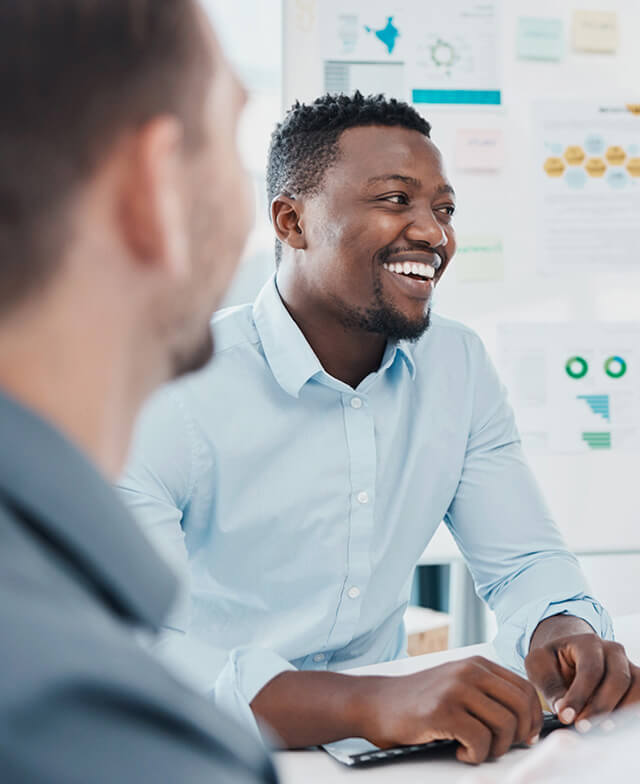 Business leaders collaborating on an innovation initiative